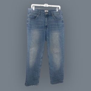 Light Wash, High-Waisted, Straight Leg Jeans